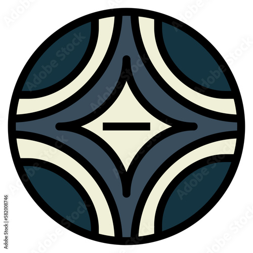 football filled outline icon style