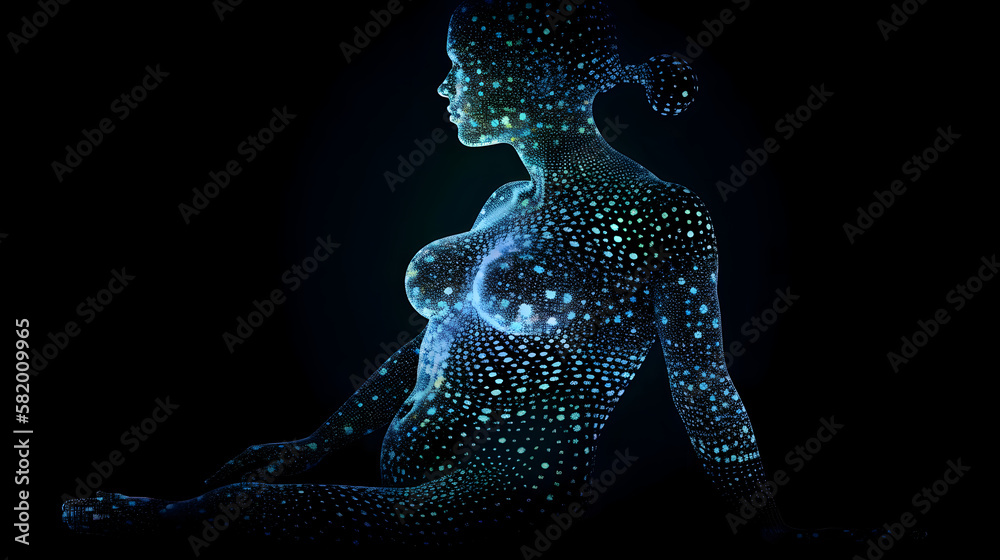 mystical shape female body illustration