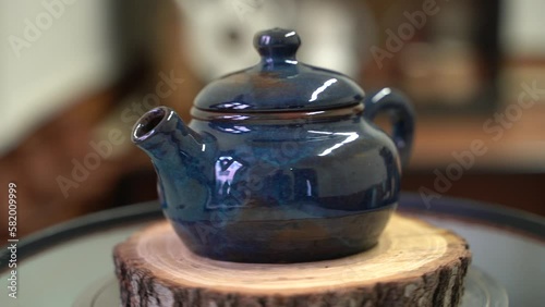 Ceramics, a ceramic product made with their own hands on a potter's wheel, a mug.