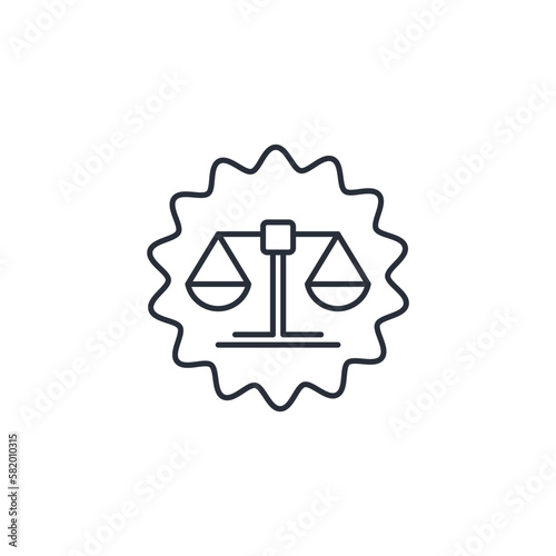 Legal seal. juridical servis. Vector linear icon isolated on white background.