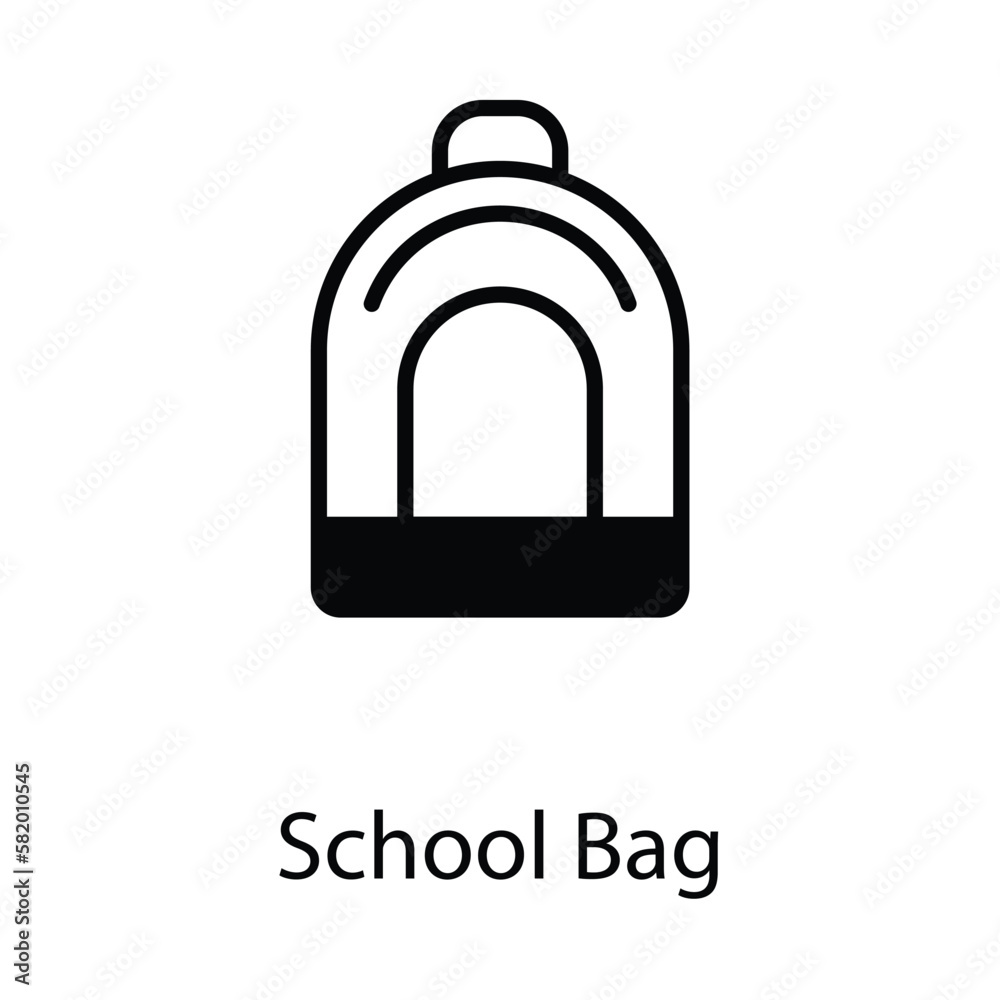 School bag icon design stock illustration School bag icon design stock illustration