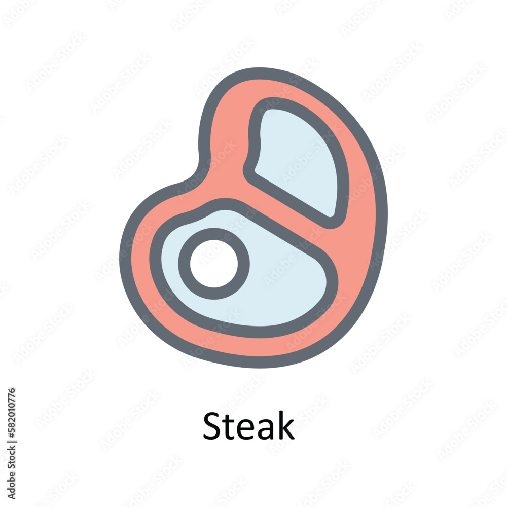 Steak Vector Fill outline Icons. Simple stock illustration stock Steak Vector Fill outline Icons. Simple stock illustration stock
