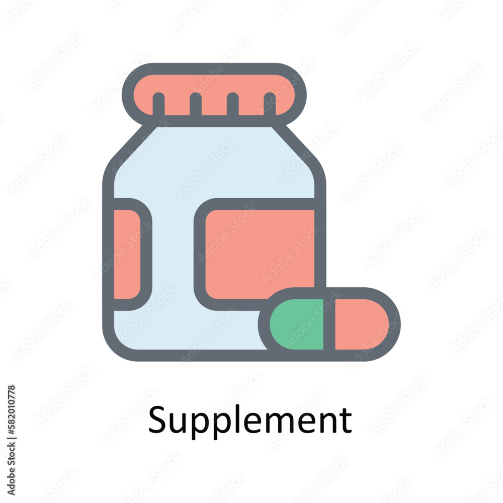 Supplement Vector Fill outline Icons. Simple stock illustration stock Supplement Vector Fill outline Icons. Simple stock illustration stock