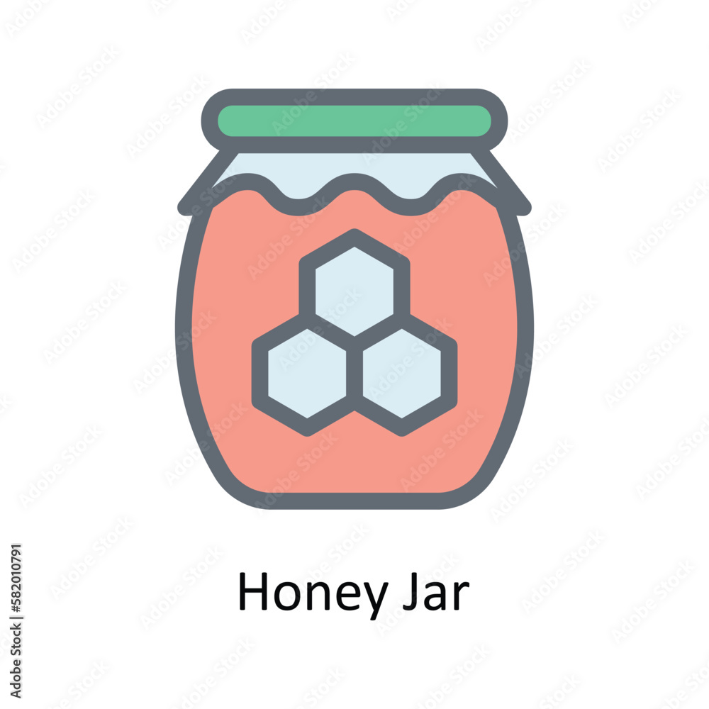 Honey Jar Vector Fill outline Icons. Simple stock illustration stock Honey Jar Vector Fill outline Icons. Simple stock illustration stock