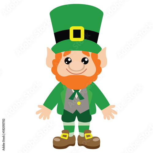 St Patrick day leprechaun  vector cartoon illustration