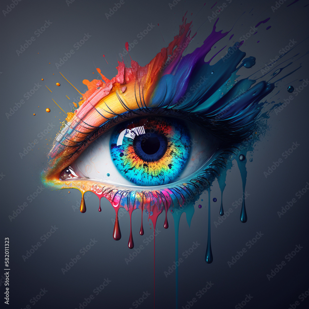Ai generated eye coloring eye photo art