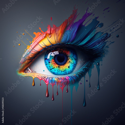 Ai generated eye coloring eye photo art
