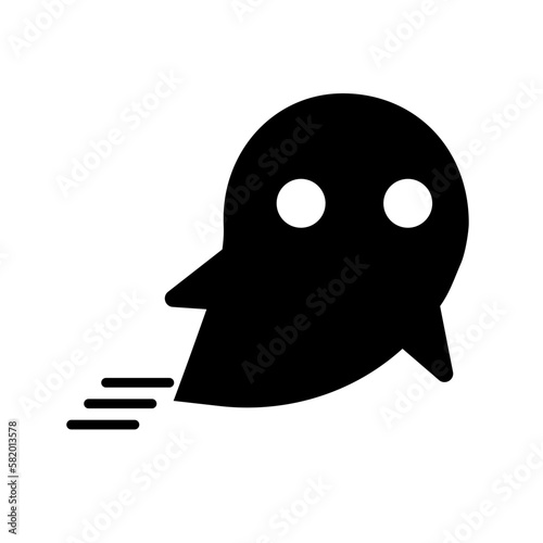 Floating ghost silhouette icon. Vector.