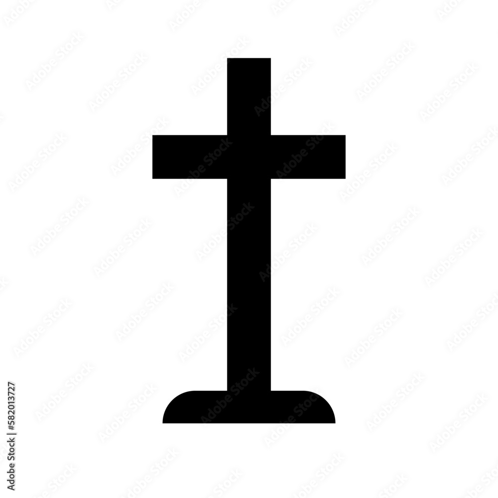 Christian grave silhouette icon. Tomb of the cross. Vector. Christian grave silhouette icon. Tomb of the cross. Vector.