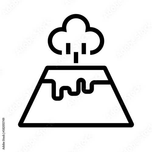 Simple volcano icon. Volcano and smoke. Vector.