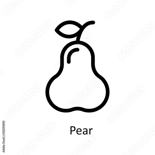 Pear Vector outline Icons. Simple stock illustration stock