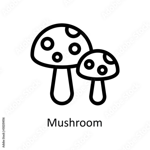 Mushroom Vector   outline Icons. Simple stock illustration stock
