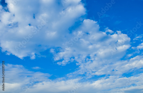 blue sky with white clouds photo