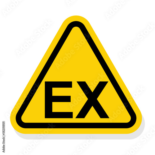 ISO Triangle Warning Sign: Explosive Atmosphere Warning Symbol