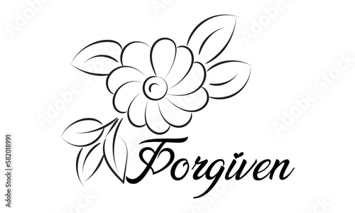 Biblical Phrase with Floral Design. Christian typography for print or use as poster, card, flyer or T shirt