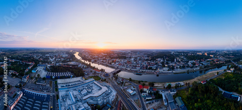 The Lubuskie Voivodeship's Gorzów Wlkp city comes to life in this drone panorama photo, showcasing its architecture and unique features from above © Sebastian