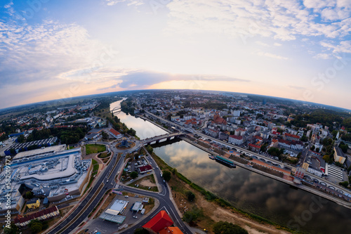 The Lubuskie Voivodeship's Gorzów Wlkp city comes to life in this drone panorama photo, showcasing its architecture and unique features from above photo