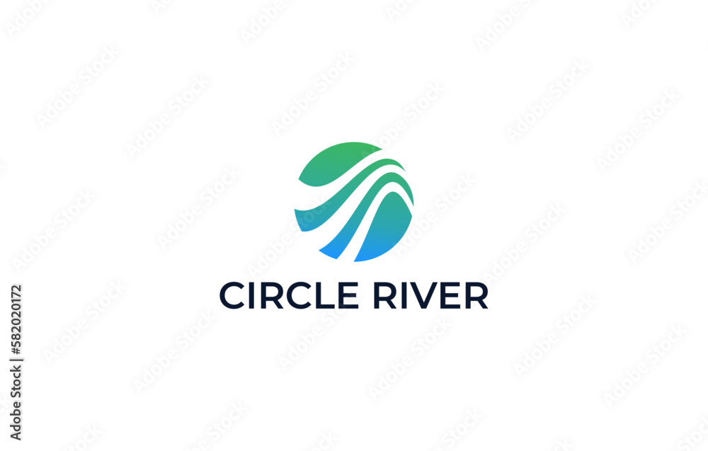 river circle negative space luxury logo design river circle negative space luxury logo design