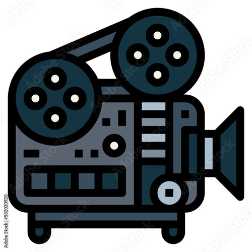 cinema filled outline icon style