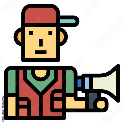 film director filled outline icon style