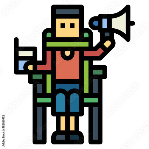 film director filled outline icon style
