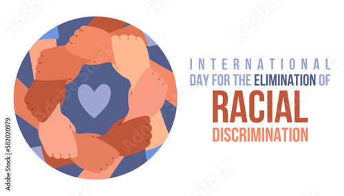 International Day for the Elimination of Racial Discrimination is observed annually on 21st March. Vector illustration.