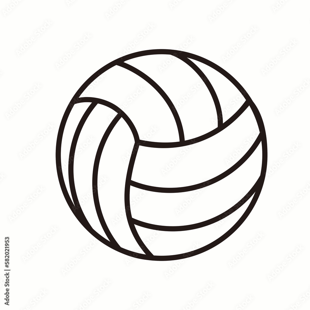 Volleyball Ball Black and White Icon