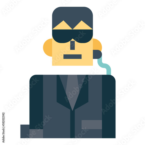 bodyguard flat icon style