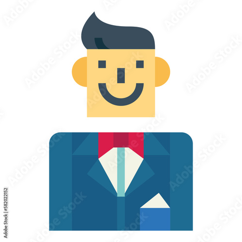 actor flat icon style