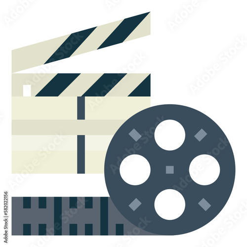 clapboard flat icon style