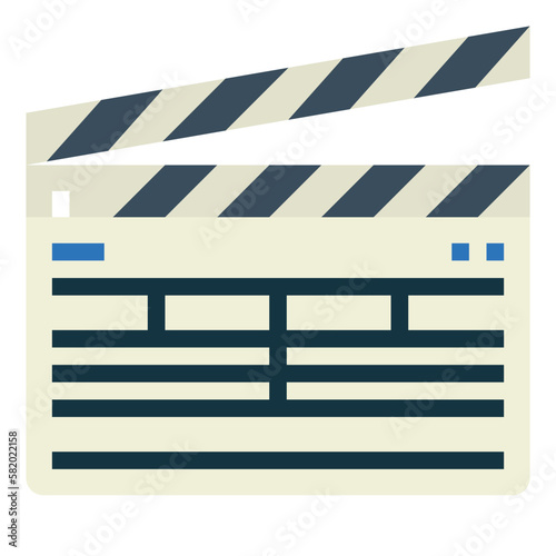 clapboard flat icon style