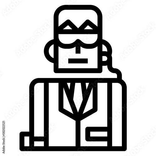 bodyguard line icon style