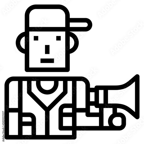 film director line icon style