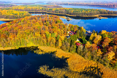 Fototapeta Naklejka Na Ścianę i Meble -  Widok z lotu ptaka na Mazury.