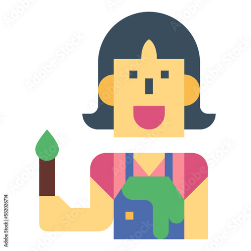 artist flat icon style