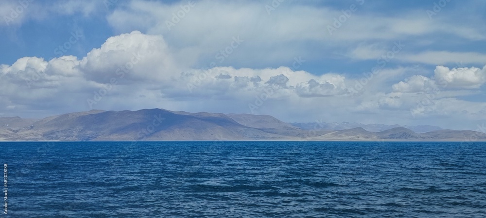 clouds over the lake in Tibet 