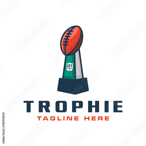 american football sport cup logo design