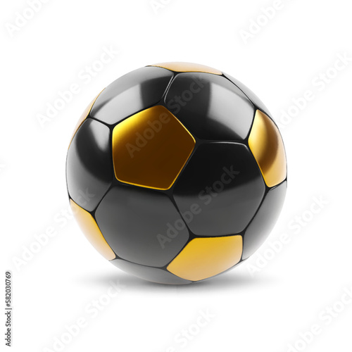 Black and gold soccer ball. EPS10 vector