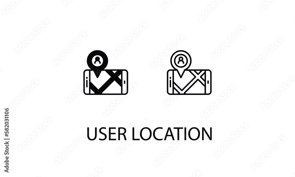 User location double icon design stock illustration