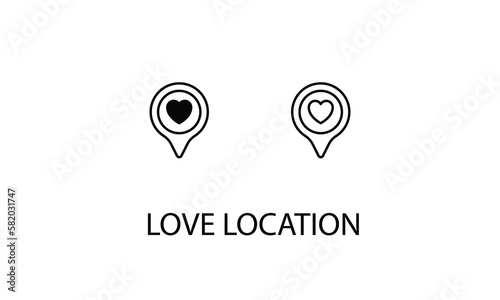 Love location double icon design stock illustration