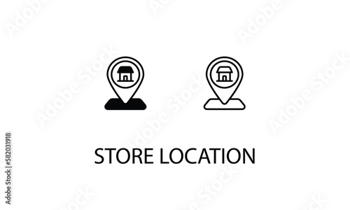 Store location double icon design stock illustration