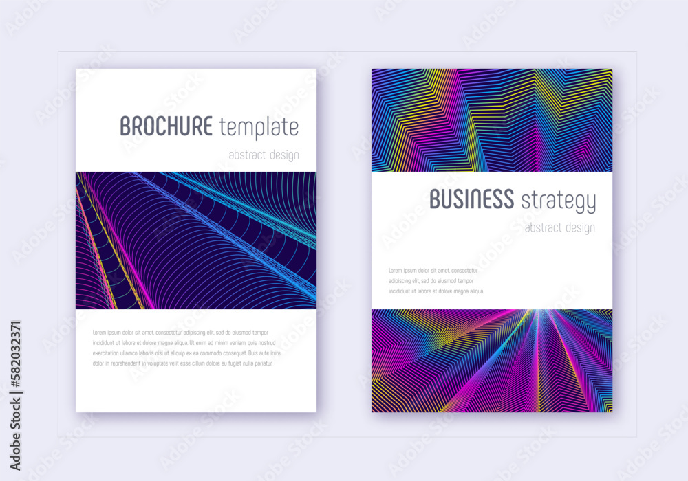 Fototapeta premium Minimalistic cover design template set. Rainbow ab