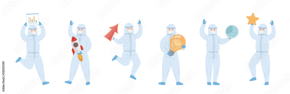 Team of nurses or doctors with isolation gowns, elements for business or web design Team of nurses or doctors with isolation gowns, elements for business or web design