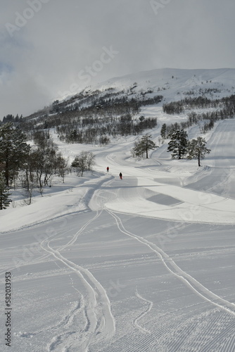 ski slope on sunny day in norway © Andreas