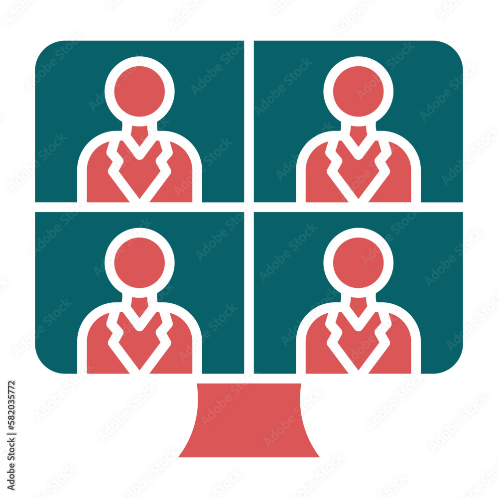 Vector Design Online Meeting Icon Style Vector Design Online Meeting Icon Style