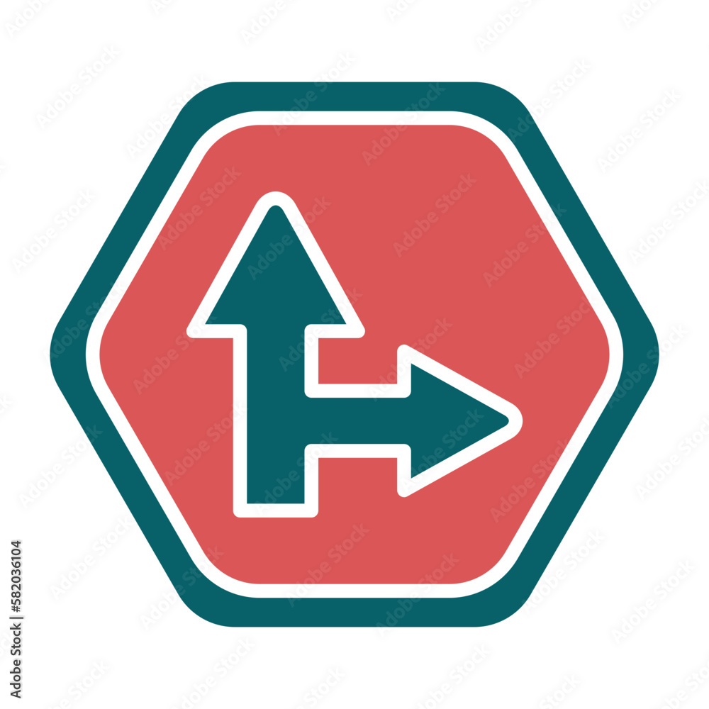 Vector Design Side Road Right Icon Style Vector Design Side Road Right Icon Style