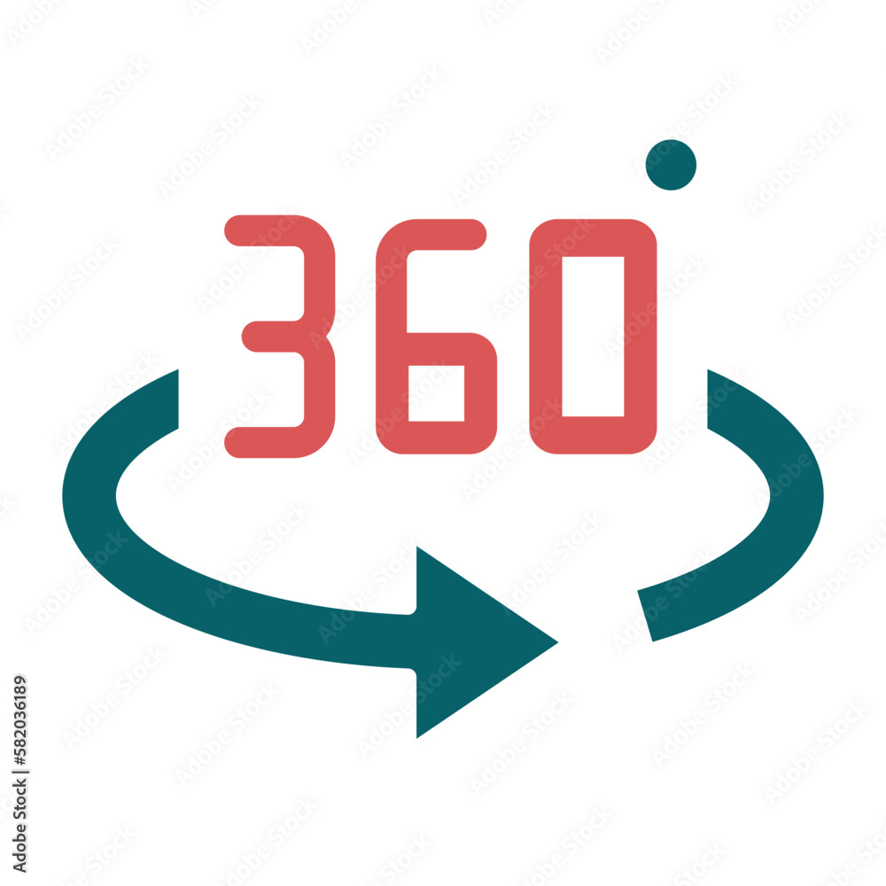 Vector Design 360 Degrees Icon Style Vector Design 360 Degrees Icon Style
