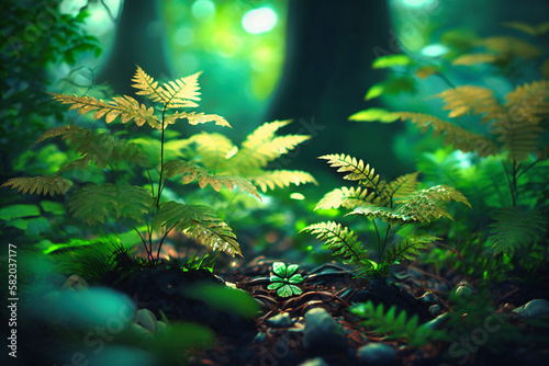Cool shade and gentle sounds of rustling leaves in a peaceful forest