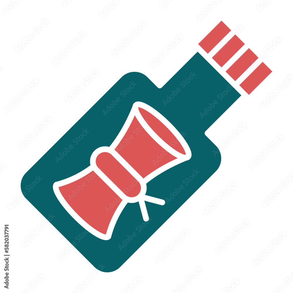Vector Design Message In A Bottle Icon Style Vector Design Message In A Bottle Icon Style