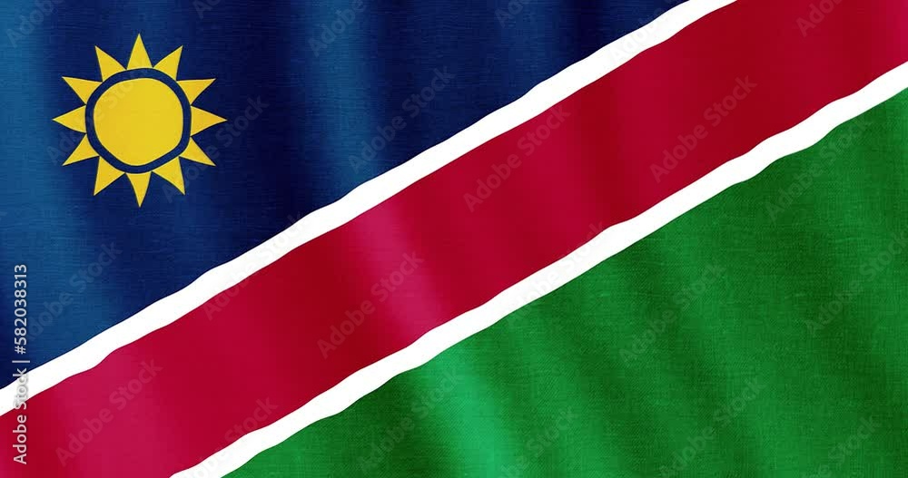 4k seamless loop animation with the flag of Namibia. Namibian flag backdrop seamless animation.